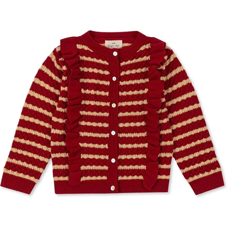 Sports And Leisure Konges Sløjd Jolly Stripe Cane Knit Frill Wool Cardigan