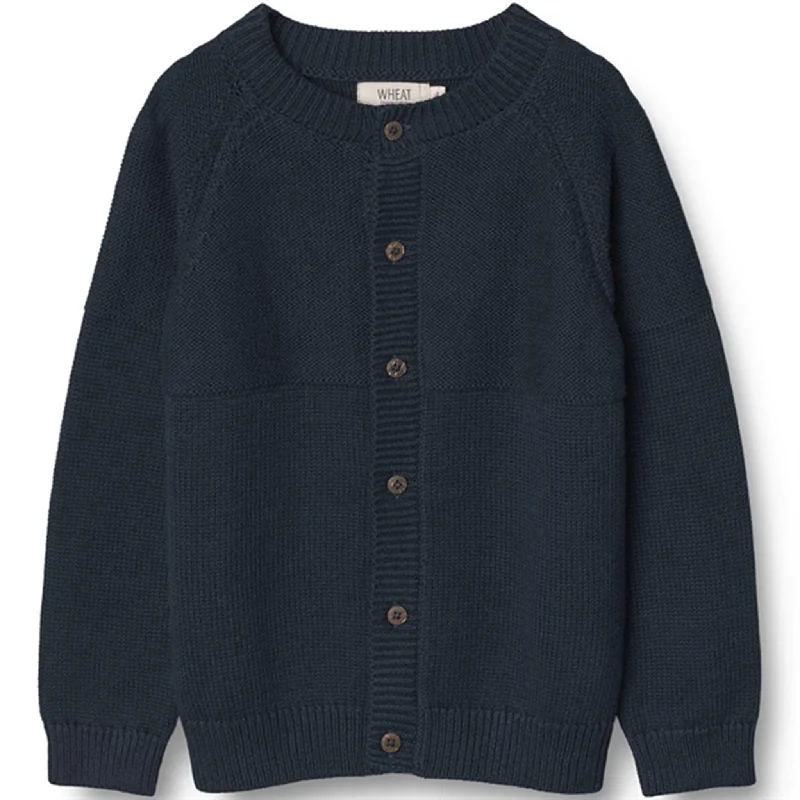 Comfortable And Casual Wheat Navy Eddy Knit Cardigan