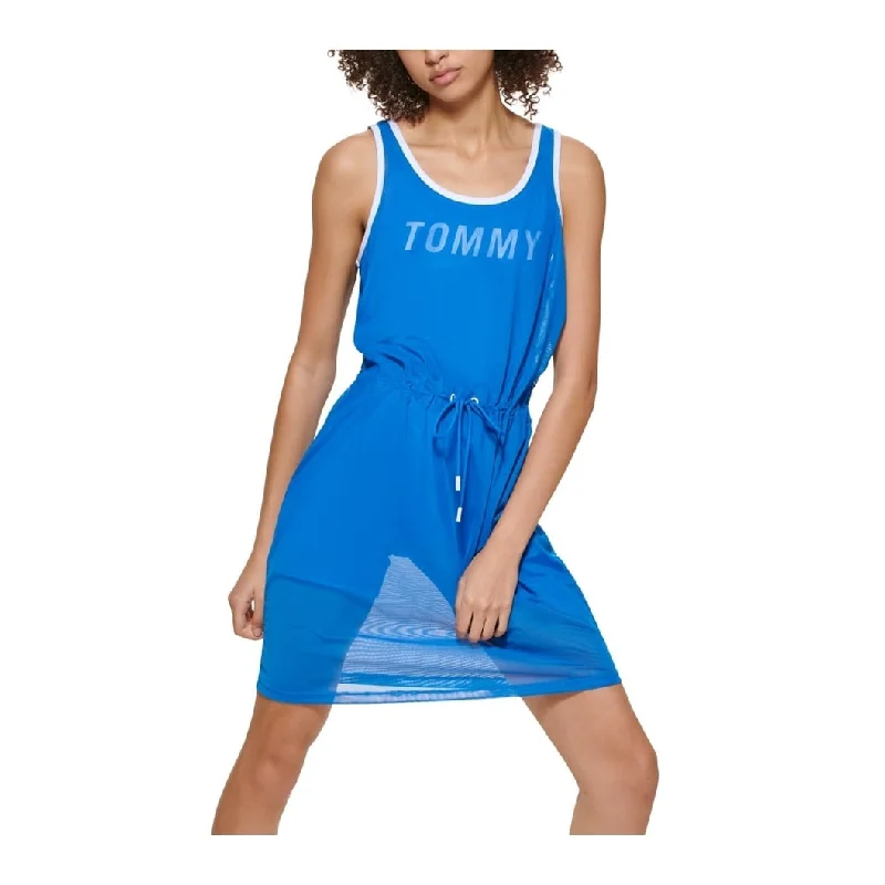 Exquisite Tailoring Tommy Hilfiger Women's Bodysuit Mesh Dress Blue Size Medium