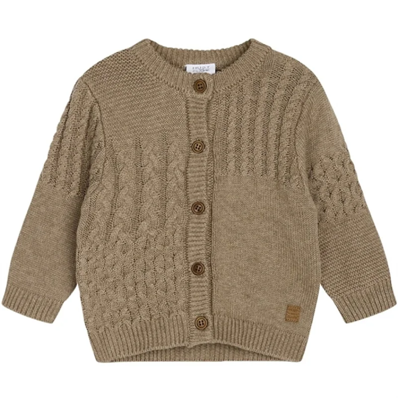 Mid-length Style Hust & Claire Baby Deer Brown Melange Charli Knit Cardigan