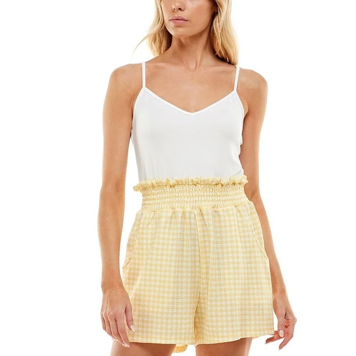 Fresh And Capable Ultra Flirt Junior's V Neck Romper Yellow Size Medium
