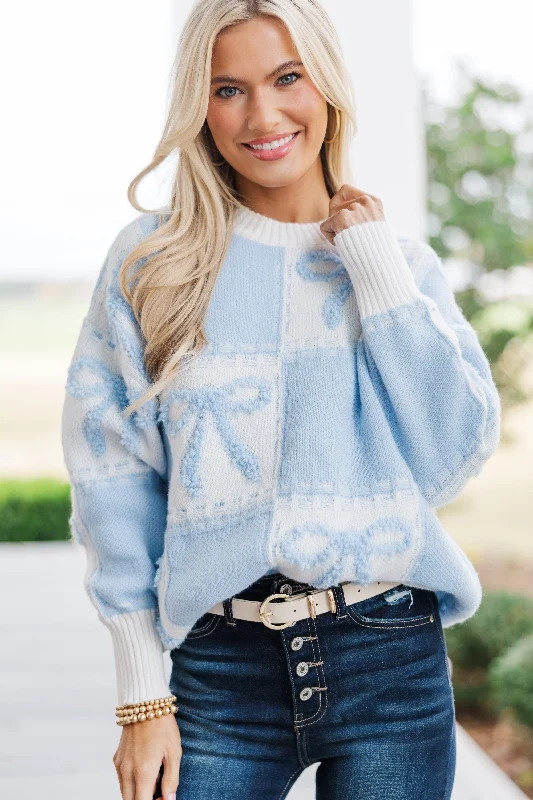 Design Must-have Just Too Good Light Blue Checkered Sweater