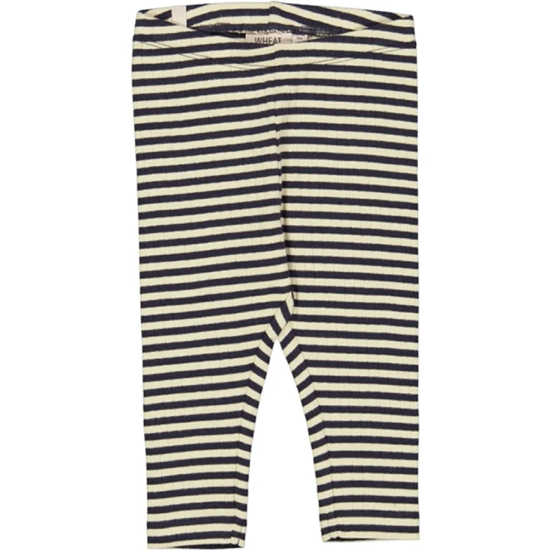 Low-key Luxury Wheat Midnight Stripe Jersey Leggings