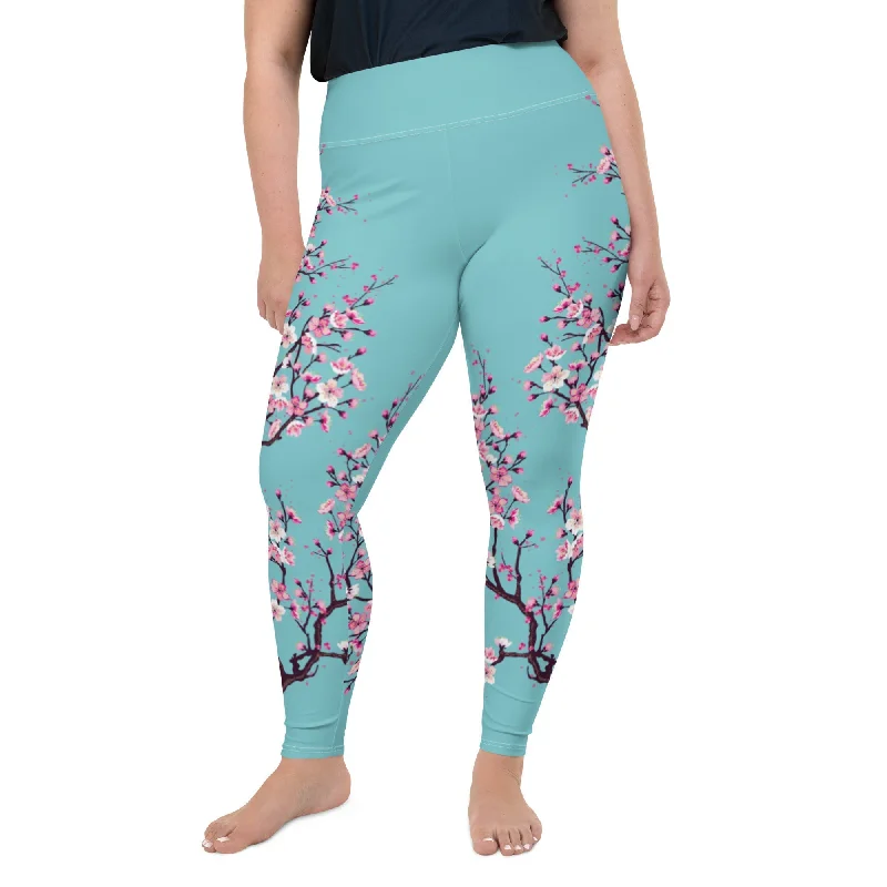 Modern Comfort Cherry Blossom Plus Size Leggings