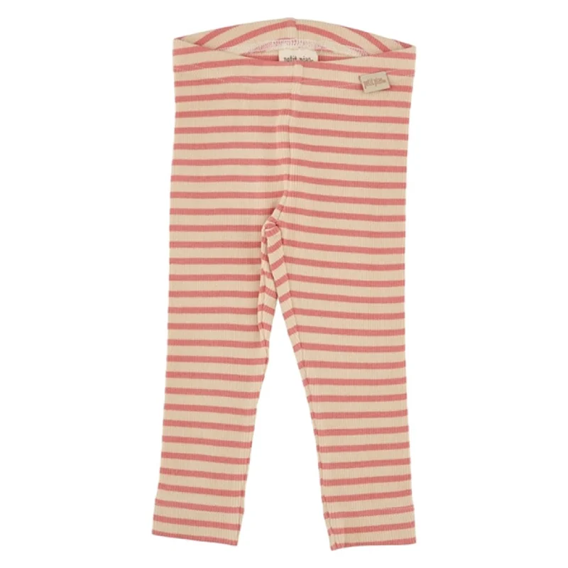 Retro Skirt Design Petit Piao Dark Peach/Cream Leggings Modal Striped