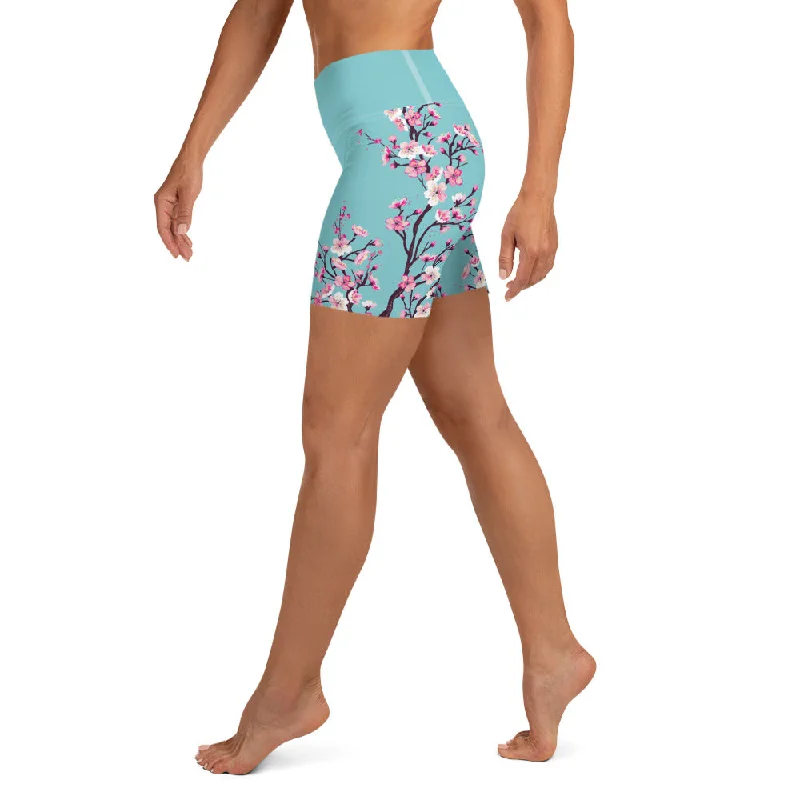 Lounge Wear Cherry Blossom Yoga Shorts