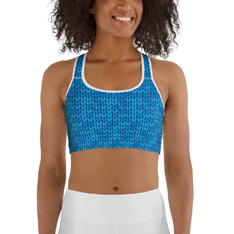 Effortless Comfort Knitted Print Pattern Sports Bra