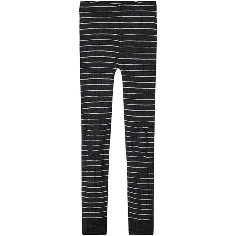 Lace Design Name it Blue Graphite Stripes Wang Wool Needle Stripe Leggings