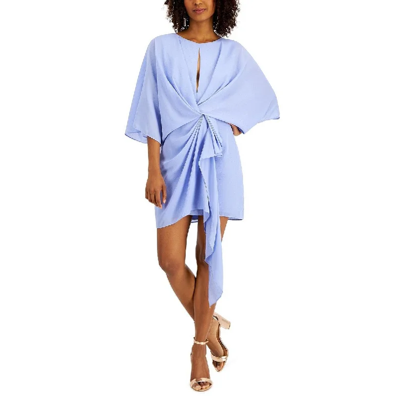 Retro Lace Fabric Aidan by Aidan Mattox Womens Draped Mini Cocktail and Party Dress