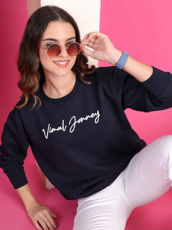 Fashion Must-have VimaL Jonney Regular Fit Blue Printed Sweatshirt For Women