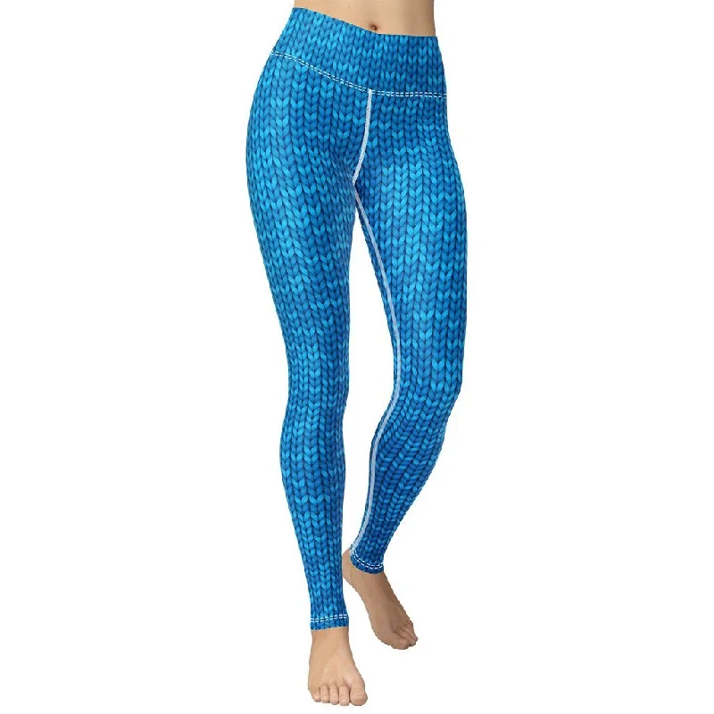 Chic Outfits Knitted Print Pattern Yoga Leggings