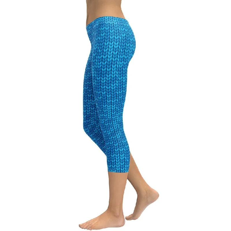 Soft Touch Knitted Print Pattern Capris