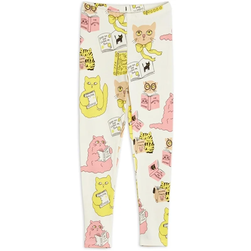 Sexy Fun Mini Rodini Cats Aop Leggings Offwhite