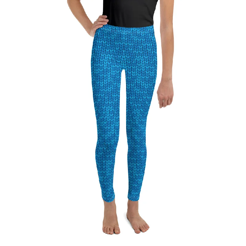 Effortless Elegance Knitted Print Pattern Youth Leggings