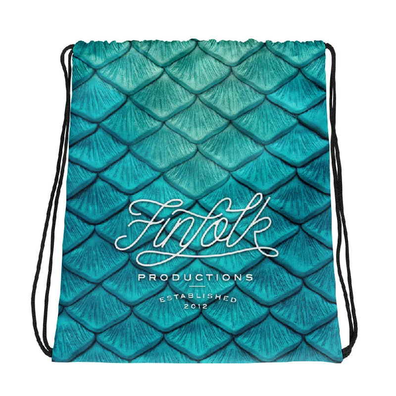 Alice style Sea Sapphire Drawstring Bag