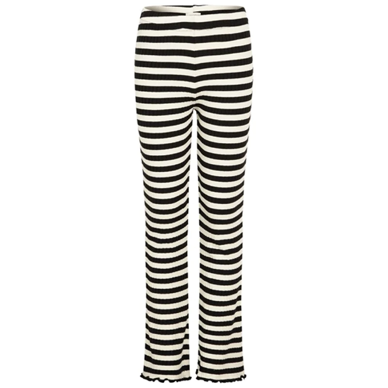 Fresh And Natural Mads Nørgaard 5x5 Classic Stripe Lala Leggings Black/Vanilla Ice