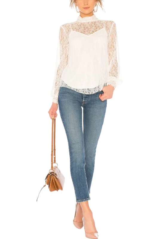 Casual Chic Wear High Rise Ankle Crop Jeans In Mid 70S