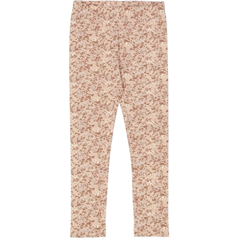 Elegant Style Wheat Pale Lilac Flowers Jersey Leggings