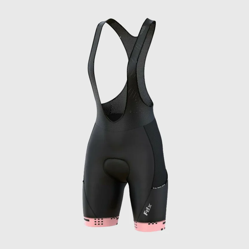 Printed pattern Fdx All Day Tea Pink Women's & Girl's Padded Summer Cycling Cargo Bib Shorts