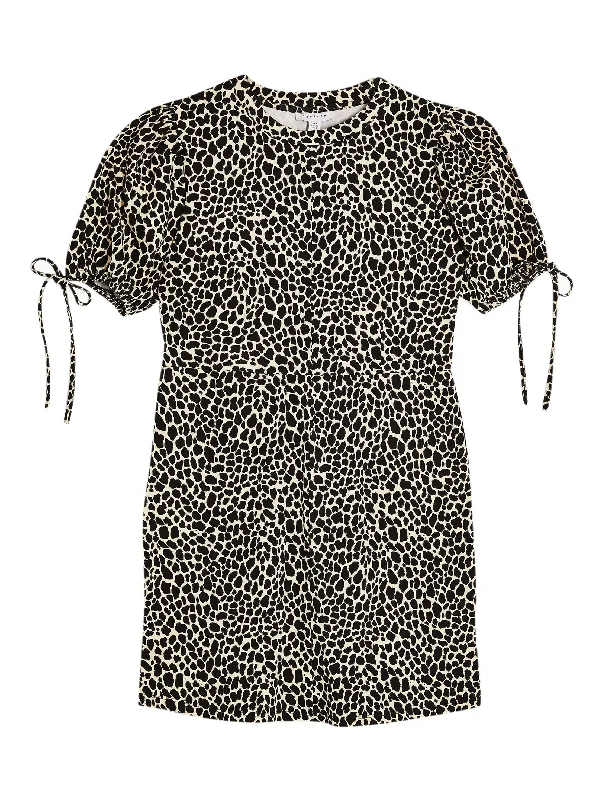 Boutique Recommendation Women's Animal Print Dress,Black/Beige