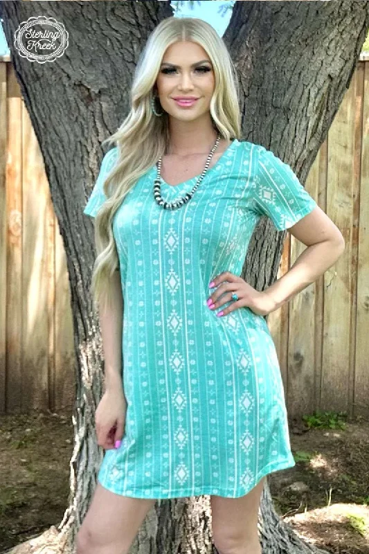 Stylish Ease PLUS Walking In Turquoise Dress*