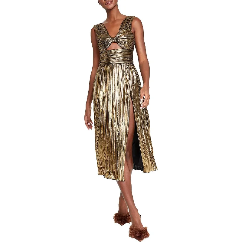 Classic Choice Avec Les Filles Womens Cut-Out Metallic Cocktail And Party Dress
