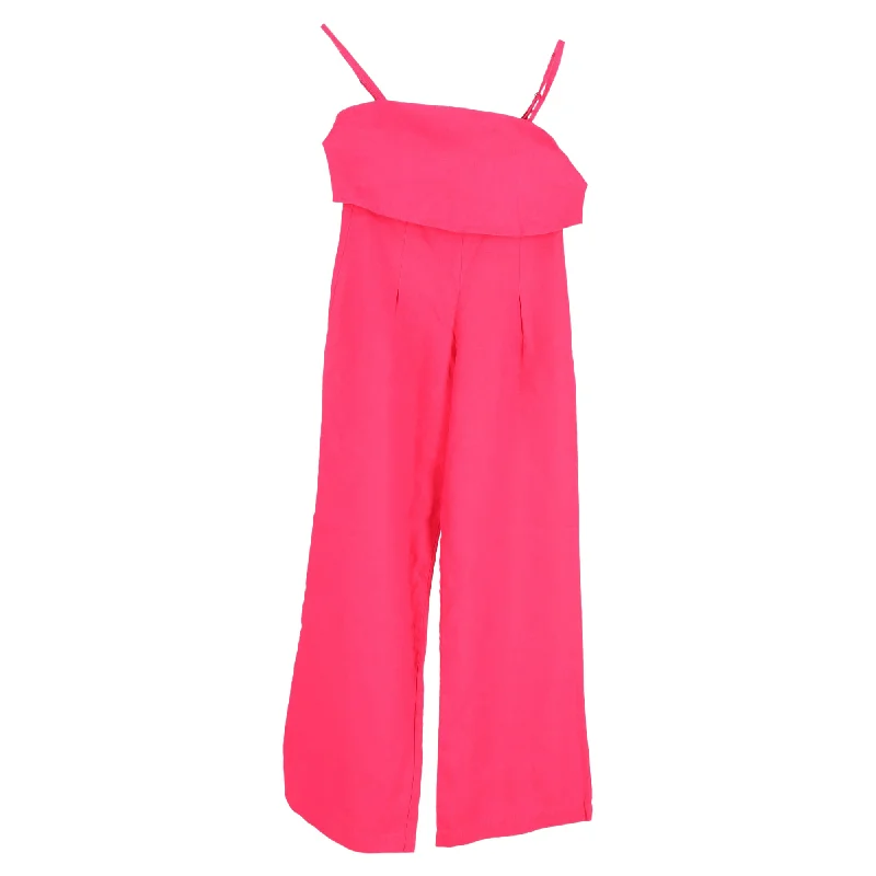 Urban Comfort Reformation Sleeveless Top and Wide-Leg Pants Set in Pink Linen