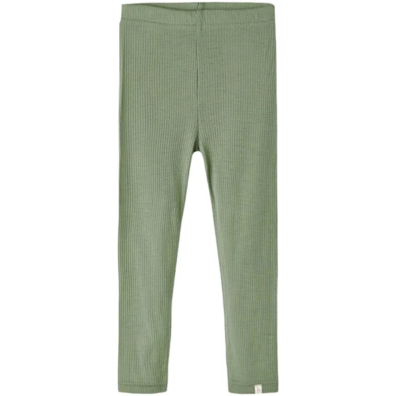 Exquisite Details Lil'Atelier Oil Green Fable Slim Wool Leggings