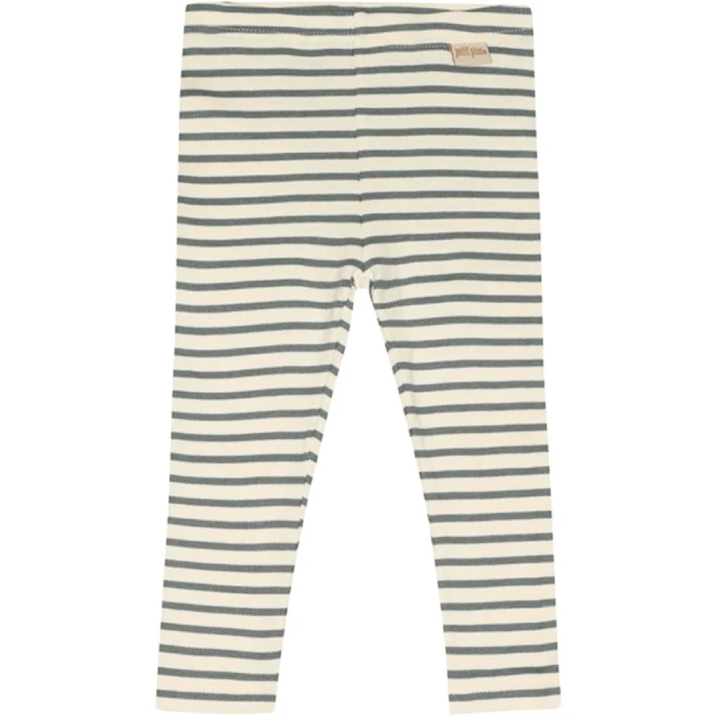 Celebrity Must-have Petit Piao Light Petrol/Offwhite Leggings Modal Striped