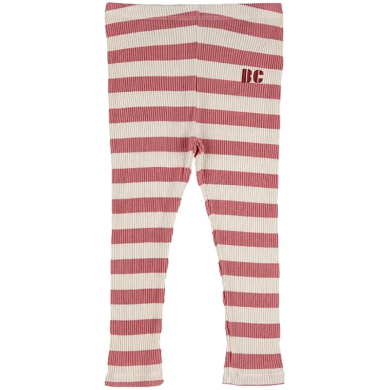Cozy Chic Bobo Choses Burgundy Red Maroon Stripes Leggings
