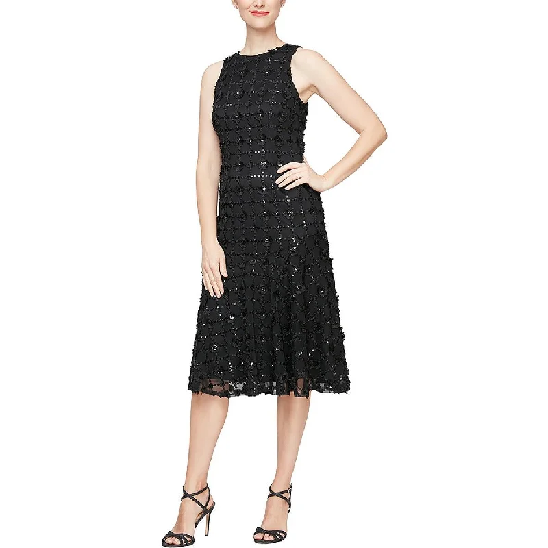 Classic style Alex Evenings Womens Embroidered Mesh Cocktail And Party Dress