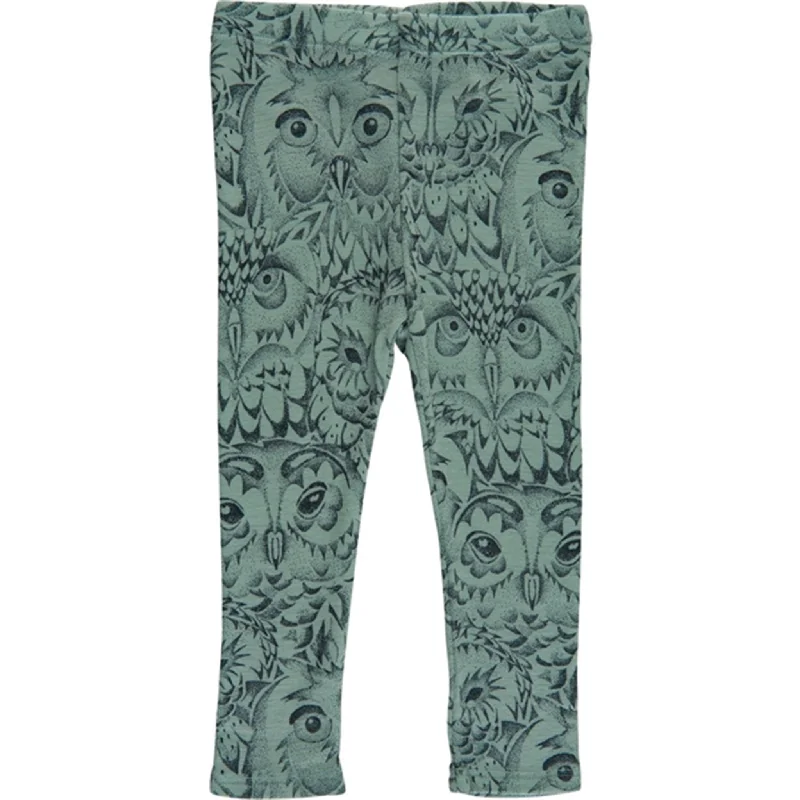 Personalized Wear Soft Gallery Iceberg Green Paula Owl Wool Leggings