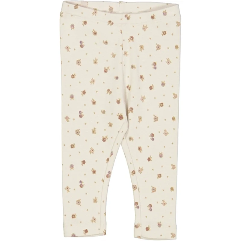 Single-shoulder Neck Design Wheat Chalk Flowers Jersey Leggings
