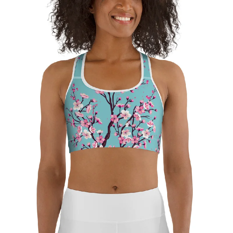 Comfortable Outfits Cherry Blossom Sports Bra