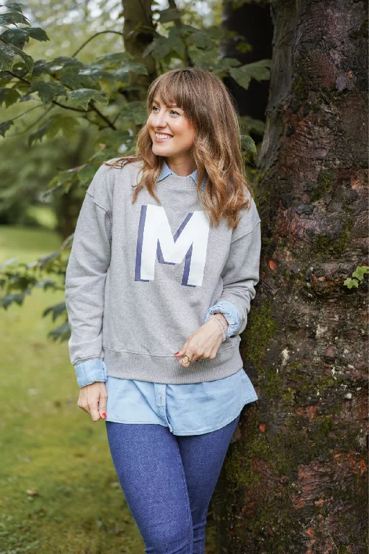 Casual Elegance Varsity Initial Boyfriend Sweatshirt
