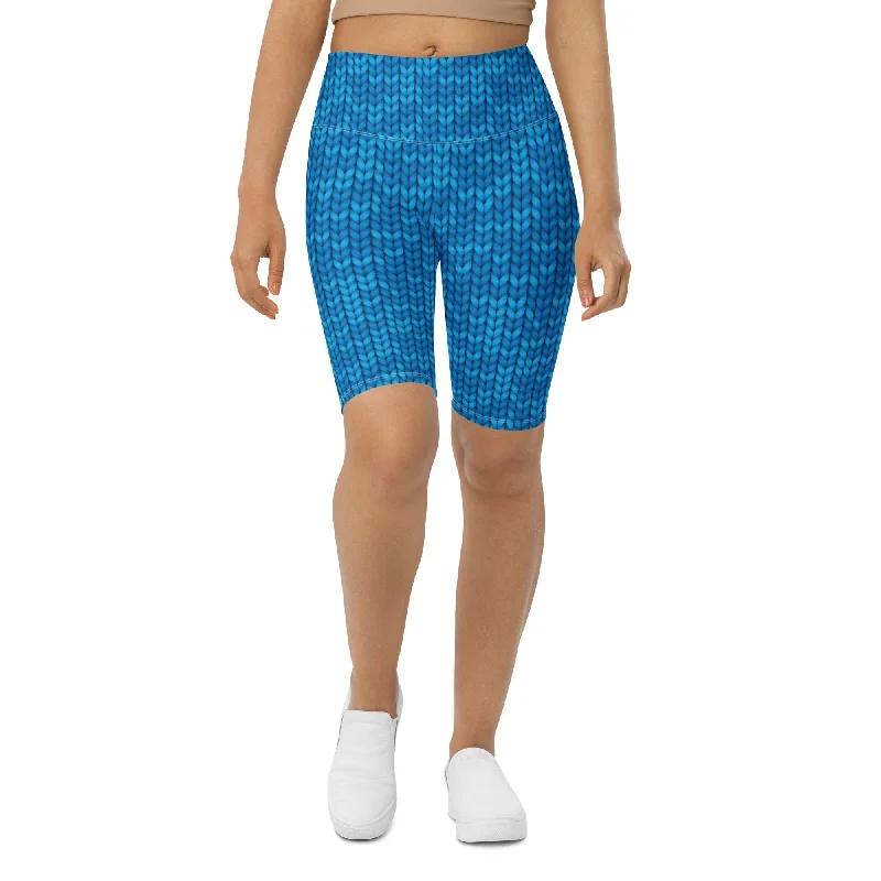Summer Comfort Knitted Print Pattern Biker Shorts