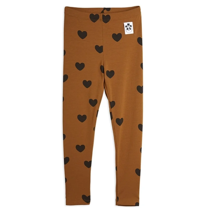 Soft Looks Mini Rodini Basic Hearts Brown Leggings