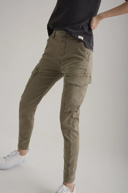 Simple Comfort Angel High Waist Cargo Pants Khaki