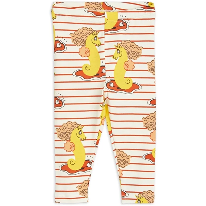 Personalized Outfit Mini Rodini Unicorn Seahorse AOP Baby Leggings Red