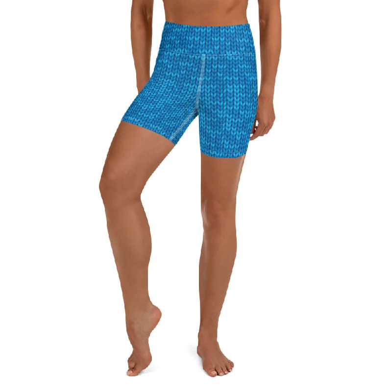 Breezy Style Knitted Print Pattern Yoga Shorts
