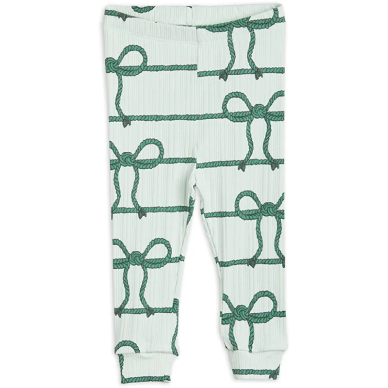 Fashionable Prints Mini Rodini Rope AOP Baby Leggings Green