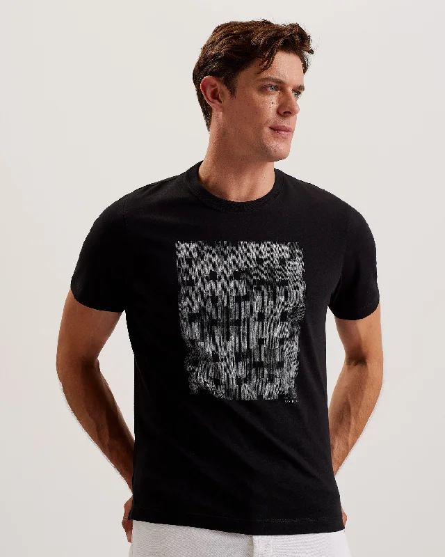 Letter embroidery Tessman Ss Box Printed T-Shirt Black