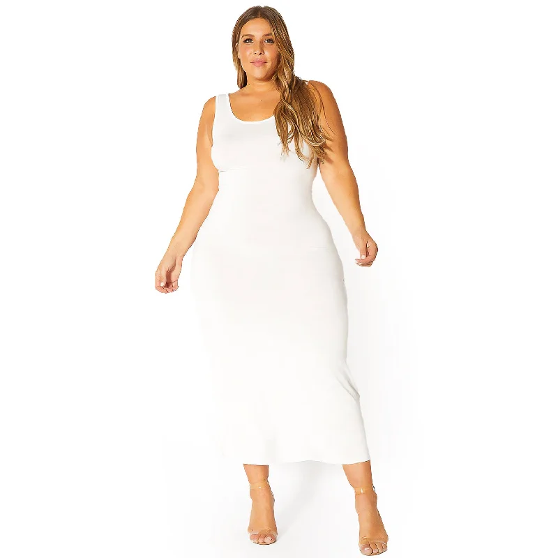 Personality Publicity Plus Size Round Neck Sleeveless Maxi Dress