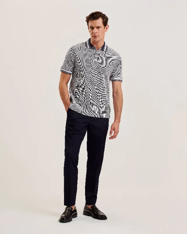 Slim Fit Phenes Ss Regular Fit Textured Polo Navy