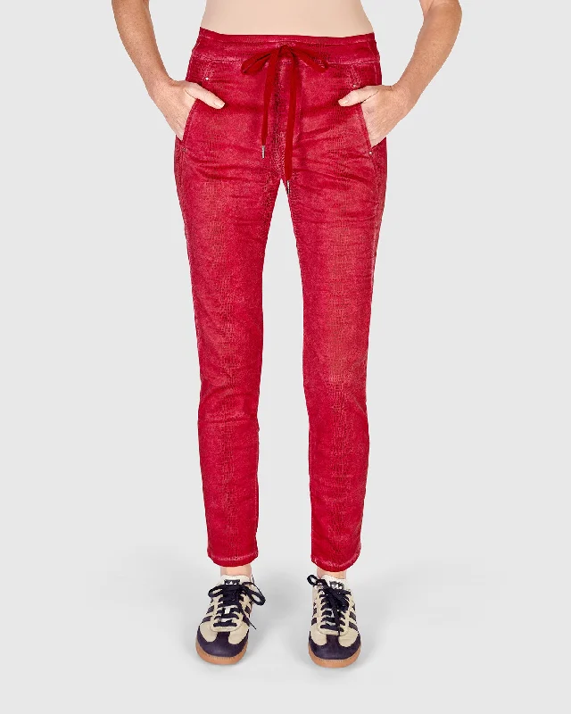 Sports Jumpsuit Serpent Iconic Stretch Jeans, Red