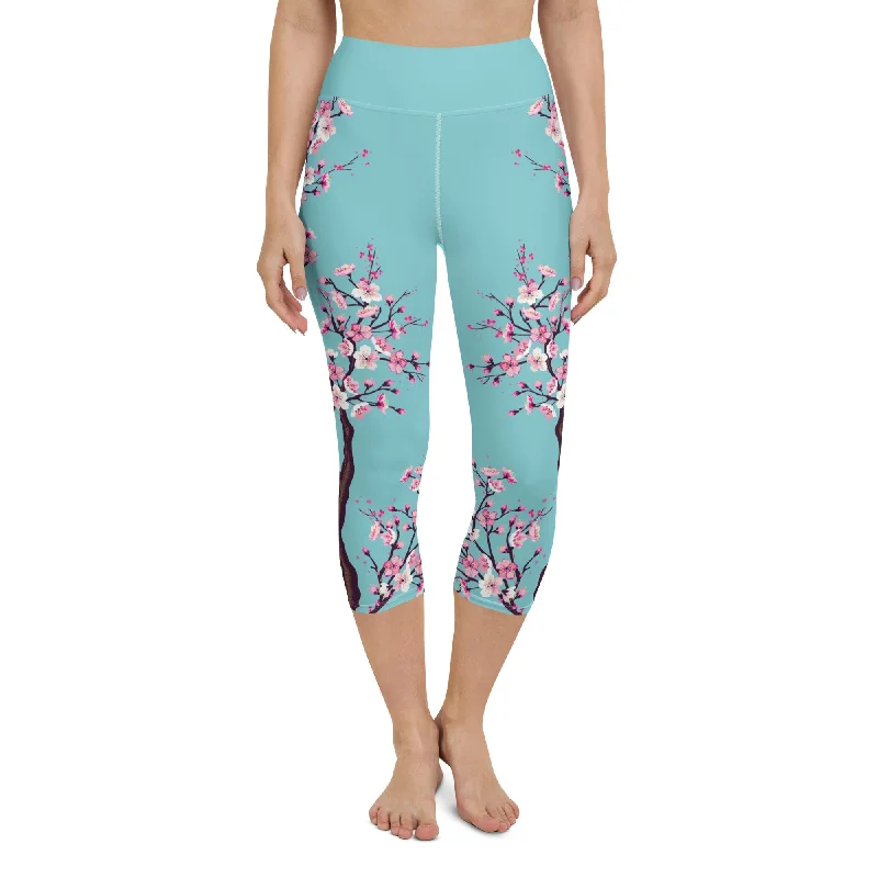 Cozy Look Cherry Blossom Yoga Capris