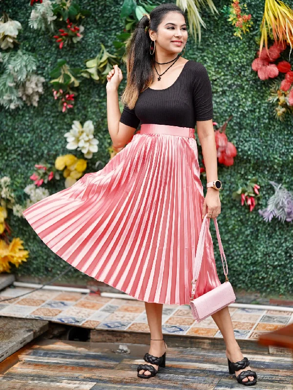 Fashion Style Pleated Midi Skirt