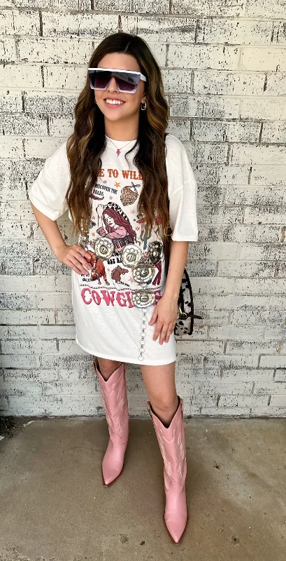 Sweet Girl Wild West Cowgirls T Shirt Dress*