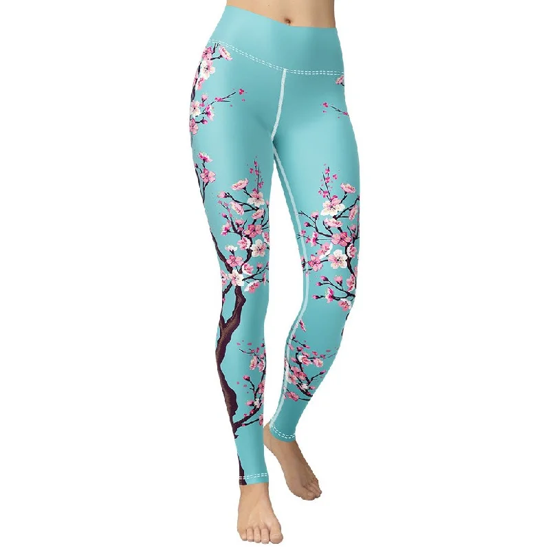 Fashionable Ease Cherry Blossom Yoga Leggings