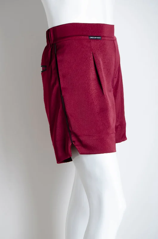 Hooded design Blood Red Pyjama Chic Shorts
